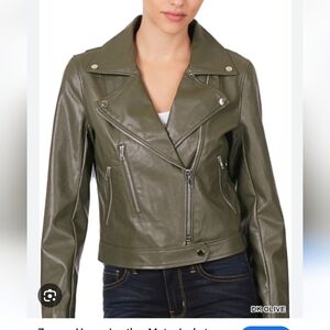 Zenana Vegan Leather Moto Jacket
